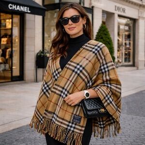 Vintage Burberrys London Nova Check Wool Scarf Made in England